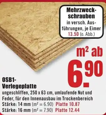 B1 Discount Baumarkt OSB1 Verlegeplatte Angebot