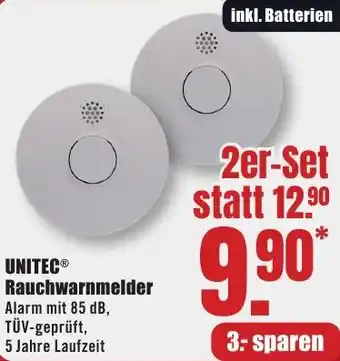 B1 Discount Baumarkt UNITEC Rauchwarnmelder Angebot