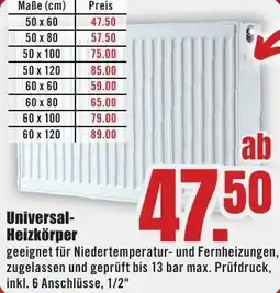 B1 Discount Baumarkt Universal Heizkörper Angebot