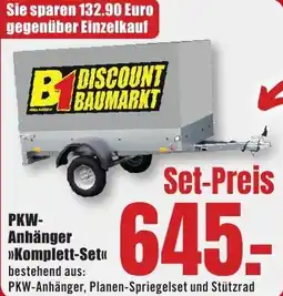 B1 Discount Baumarkt PKW-Anhänger Komplett-Set Angebot