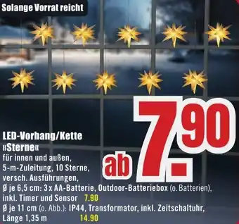 B1 Discount Baumarkt LED-Vorhang/Kette Sterne Angebot