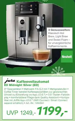 EP jura Kaffeevollautomat E8 Midnight Silver (ED) Angebot