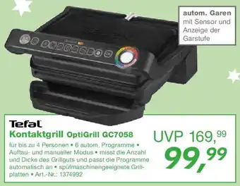 EP Tefal Kontaktgrill OptiGrill GC7058 Angebot