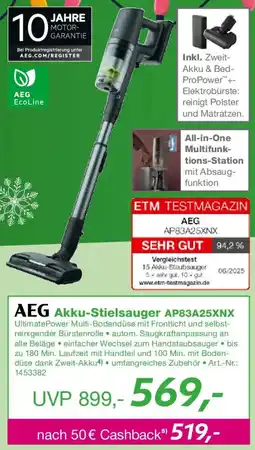 EP AEG Akku-Stielsauger AP83A25XNX Angebot
