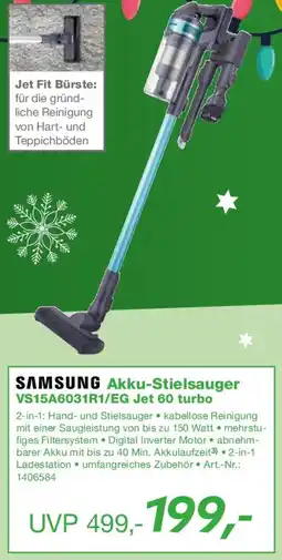 EP SAMSUNG Akku-Stielsauger VS15A6031R1/EG Jet 60 turbo Angebot