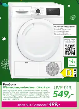 EP Constructa Wärmepumpentrockner CWK3R204 Angebot