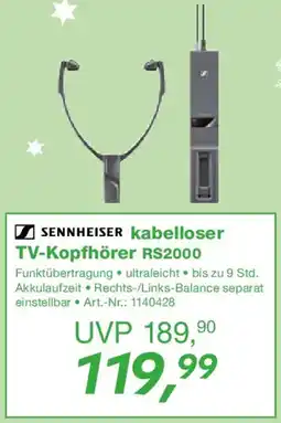 EP SENNHEISER kabelloser TV-Kopfhörer RS2000 Angebot