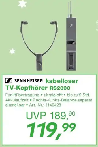 EP SENNHEISER kabelloser TV-Kopfhörer RS2000 Angebot
