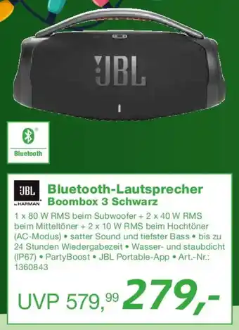 EP JBL Bluetooth-Lautsprecher Boombox 3 Schwarz Angebot