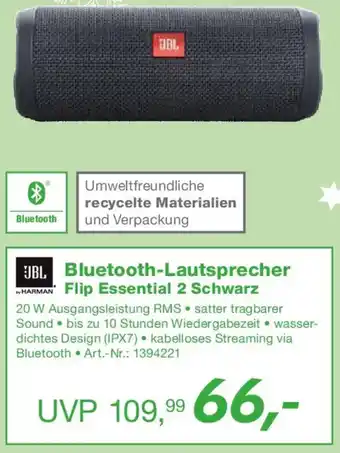 EP JBL Bluetooth-Lautsprecher Flip Essential 2 Schwarz Angebot