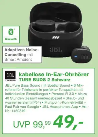 EP JBL kabellose In-Ear-Ohrhörer TUNE BUDS 2 Schwarz Angebot