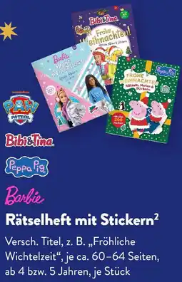 Aldi Süd Rätselheft mit Stickern Angebot
