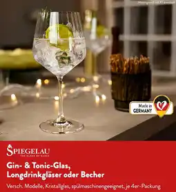 Aldi Süd SPIEGELAU Gin- & Tonic-Glas, Longdrinkgläser oder Becher Angebot