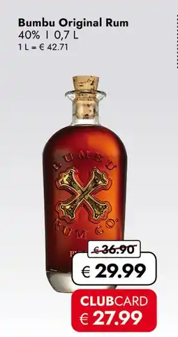 Travel Free Bumbu original rum Angebot