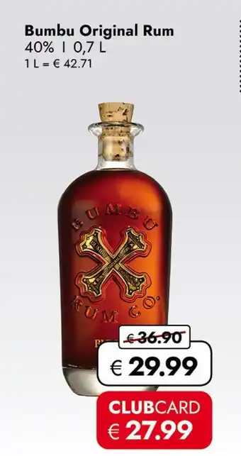 Travel Free Bumbu original rum Angebot