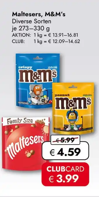 Travel Free M&m's maltesers Angebot
