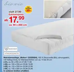 Möbelzentrum Pforzheim Bio:vio matratzenauflage molton ca. 90 x 200 cm Angebot