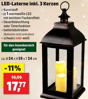 Thomas Philipps LED-Laterne inkl. 3 Kerzen Angebot