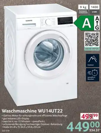 Selgros SIEMENS Waschmaschine WU14UT22 Angebot
