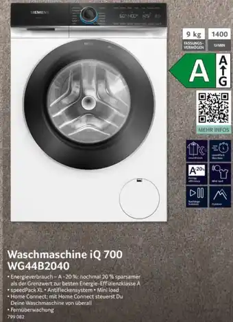Selgros SIEMENS Waschmaschine iQ 700 WG44B2040 Angebot