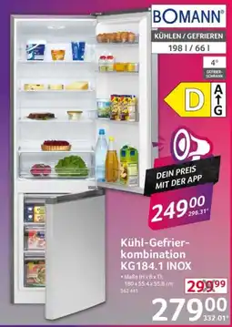 Selgros BOMANN Kühl-Gefrierkombination KG184.1 INOX Angebot