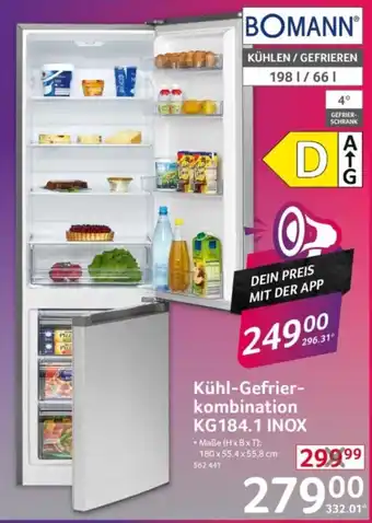 Selgros BOMANN Kühl-Gefrierkombination KG184.1 INOX Angebot