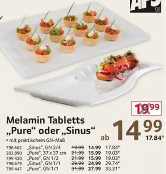 Selgros Melamin Tabletts „Pure" oder „Sinus" Angebot