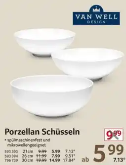 Selgros VAN WELL DESIGN Porzellan Schüsseln Angebot