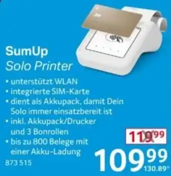 Selgros SumUp Solo Printer Angebot