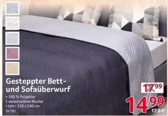 Selgros Gesteppter Bett- und Sofaüberwurf Angebot