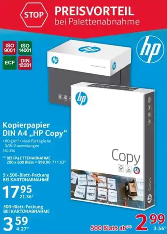 Selgros hp Kopierpapier DIN A4,,HP Copy" Angebot