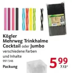 Selgros Kögler Mehrweg Trinkhalme Cocktail oder Jumbo Angebot