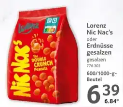 Selgros Lorenz Nic Nac's oder Erdnüsse gesalzen gesalzen Angebot