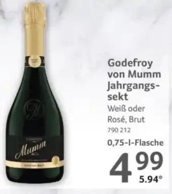 Selgros Godefroy von Mumm Jahrgangs- sekt Angebot