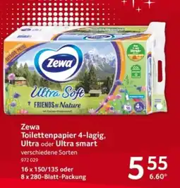 Selgros Zewa Toilettenpapier 4-lagig, Ultra oder Ultra smart Angebot