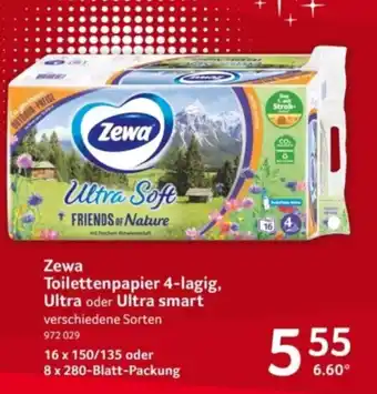 Selgros Zewa Toilettenpapier 4-lagig, Ultra oder Ultra smart Angebot