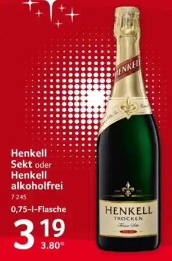 Selgros Henkell Sekt oder Henkell alkoholfrei Angebot