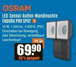V Baumarkt OSRAM LED-Sensor-Außen-Wandleuchte ENDURA PRO SPOT Angebot