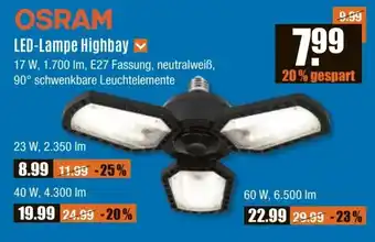 V Baumarkt OSRAM LED-Lampe Highbay Angebot