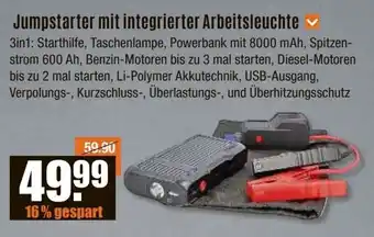 V Baumarkt Jumpstarter mit integrierter Arbeitsleuchte Angebot