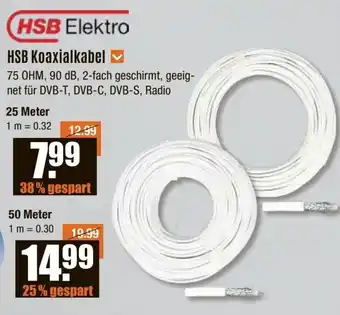 V Baumarkt HSB Elektro HSB Koaxialkabel 25 Meter Angebot