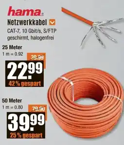 V Baumarkt hama Netzwerkkabhama Netzwerkkabel 50 meterel 25 meter Angebot