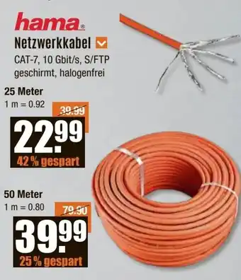 V Baumarkt hama Netzwerkkabhama Netzwerkkabel 50 meterel 25 meter Angebot