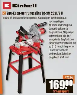 V Baumarkt E Einhell Zug-Kapp-Gehrungssäge TC-SM 2531/2 U Angebot