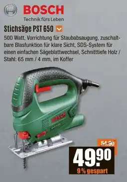 V Baumarkt BOSCH Stichsäge PST 650 Angebot