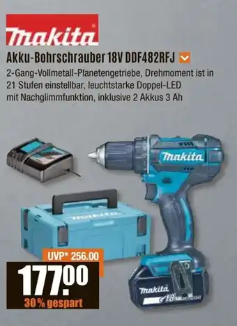 V Baumarkt Makita Akku-Bohrschrauber 18V DDF482RFJ Angebot