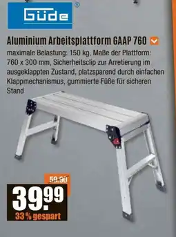 V Baumarkt Güde Aluminium Arbeitsplattform GAAP 760 Angebot