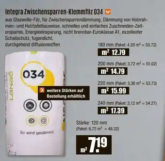 V Baumarkt Integra Zwischensparren-Klemmfilz 034 Angebot