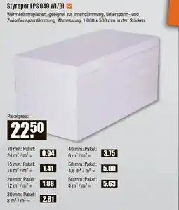 V Baumarkt Styropor EPS 040 WI/DI Angebot