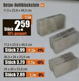 V Baumarkt Beton-Hohlblockstein Angebot